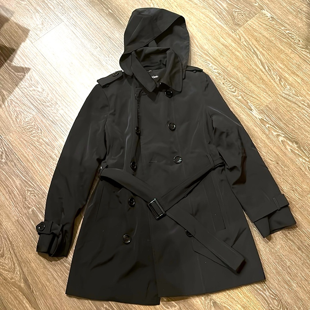 Black Calvin Klein Trench Coat